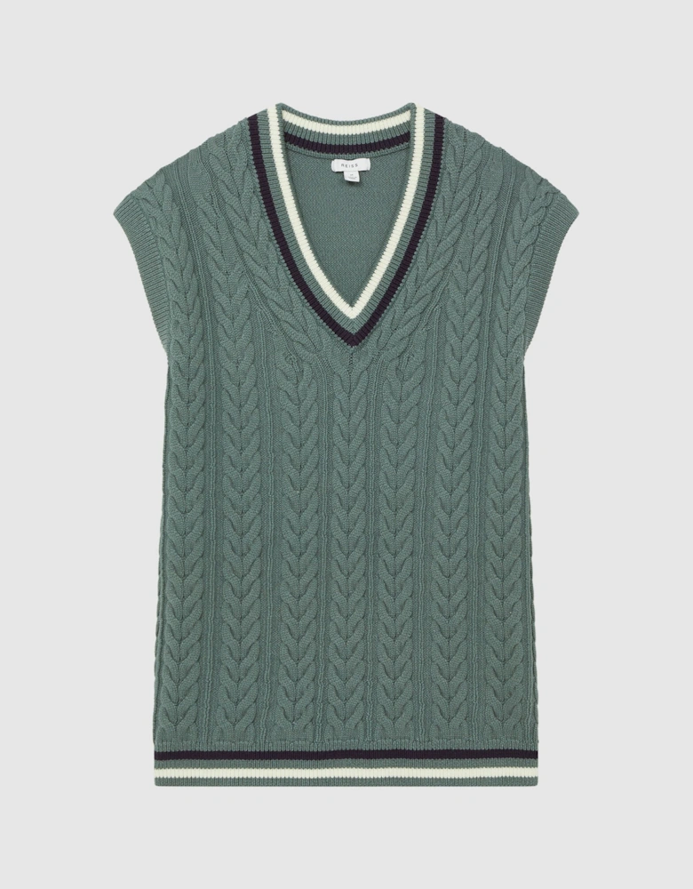 Sleeveless Cable Knit Vest