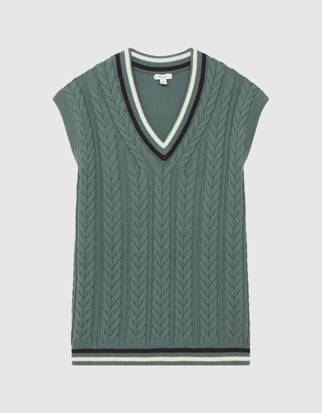 Sleeveless Cable Knit Vest, 2 of 1