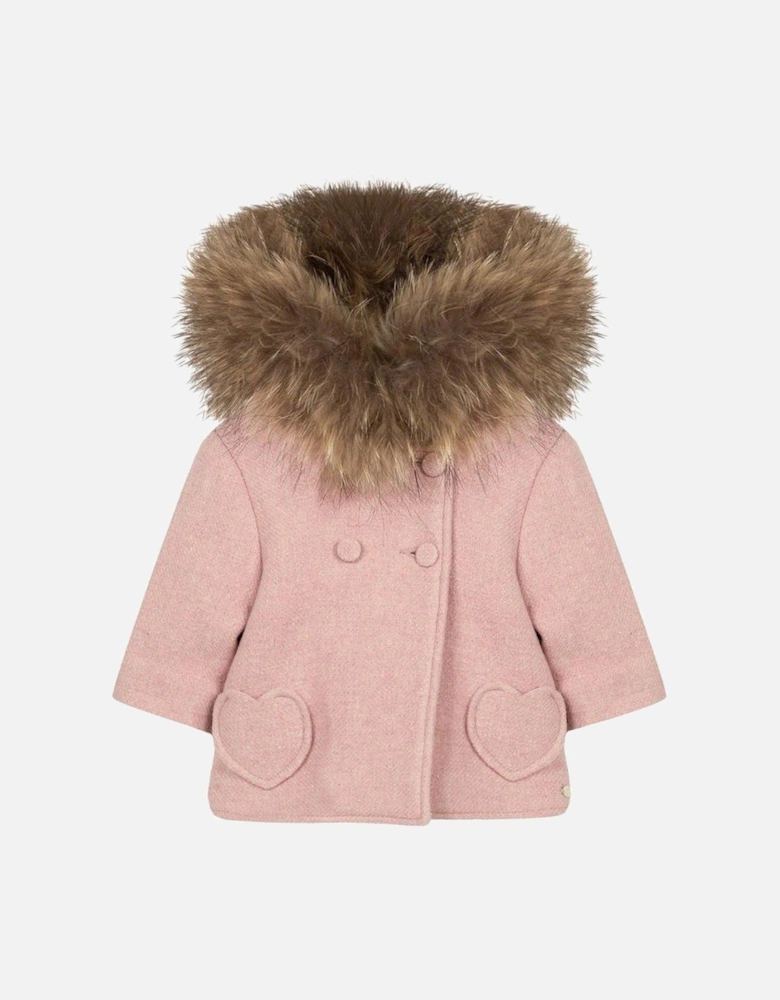 Girl Pink Wool Coat