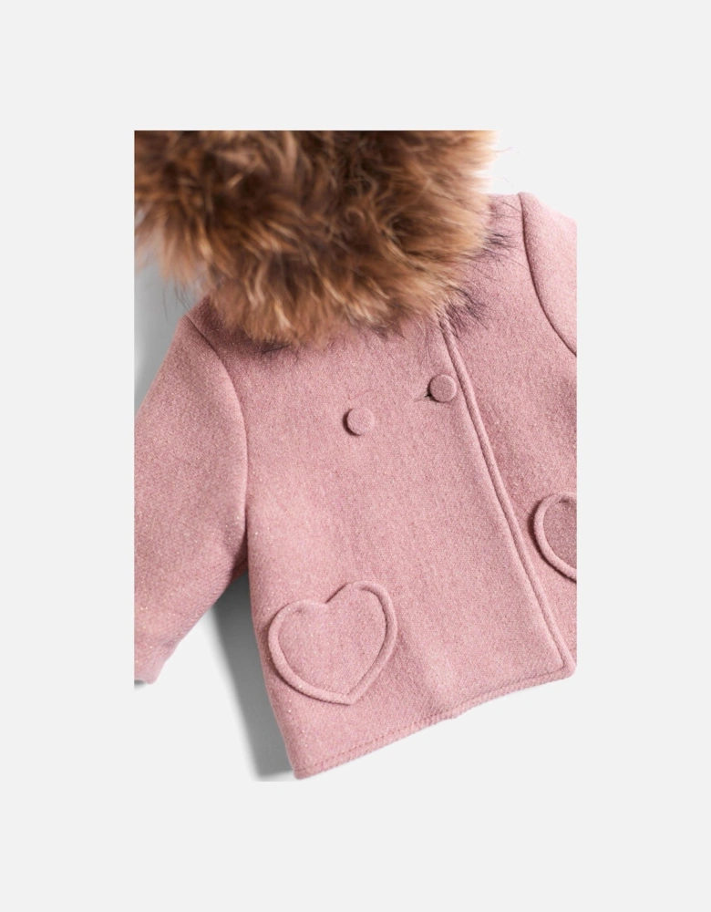 Girl Pink Wool Coat