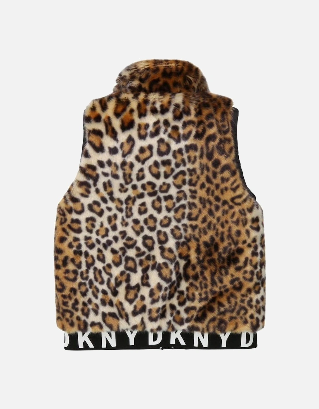 Girls Leopard Print Reversible Gilet Jacket