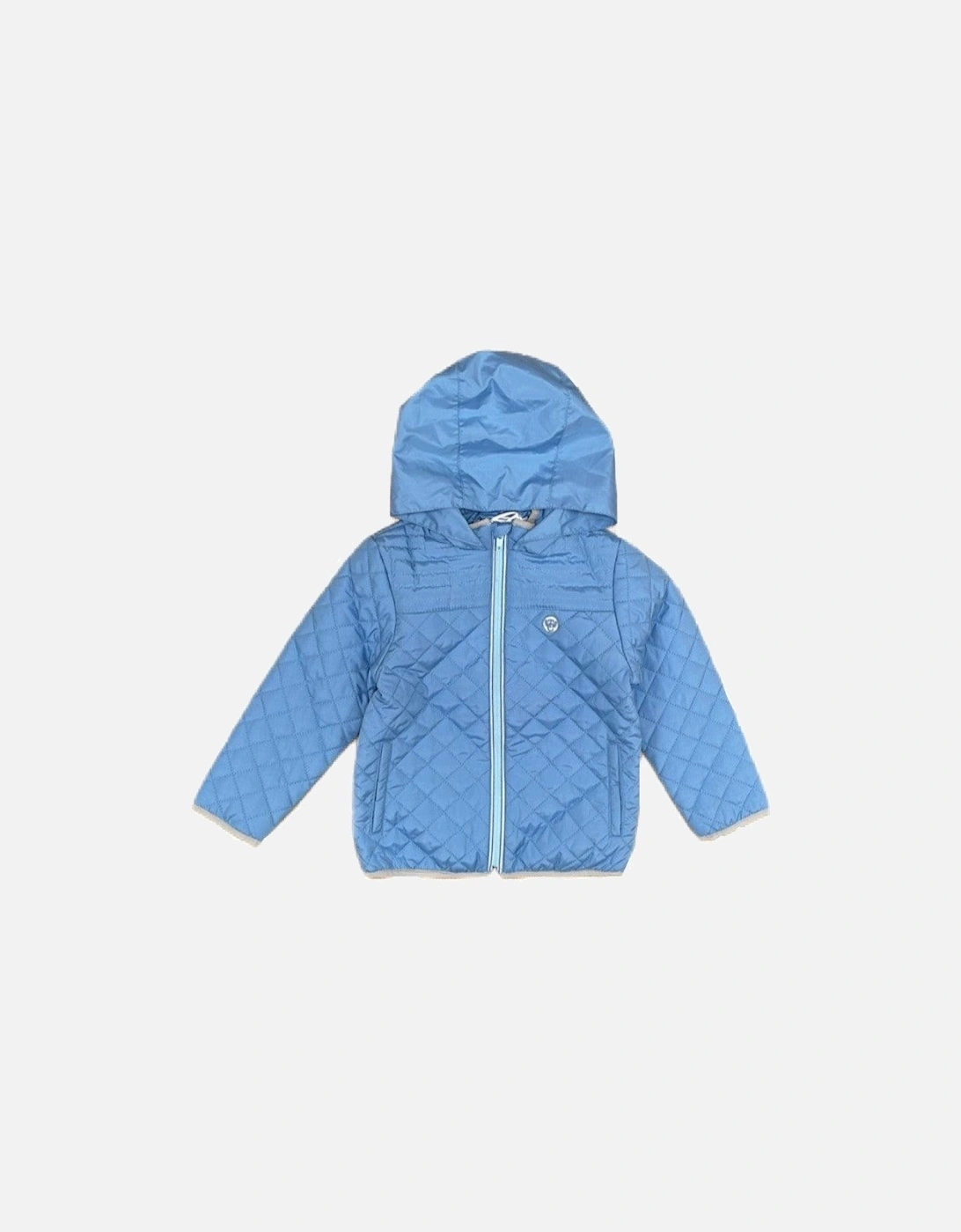 Boys Pale Blue Hooded Quilted Jacket, 2 of 1