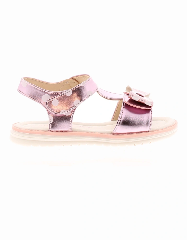 Girls Sandals Infants Strappy Dotty pink UK Size