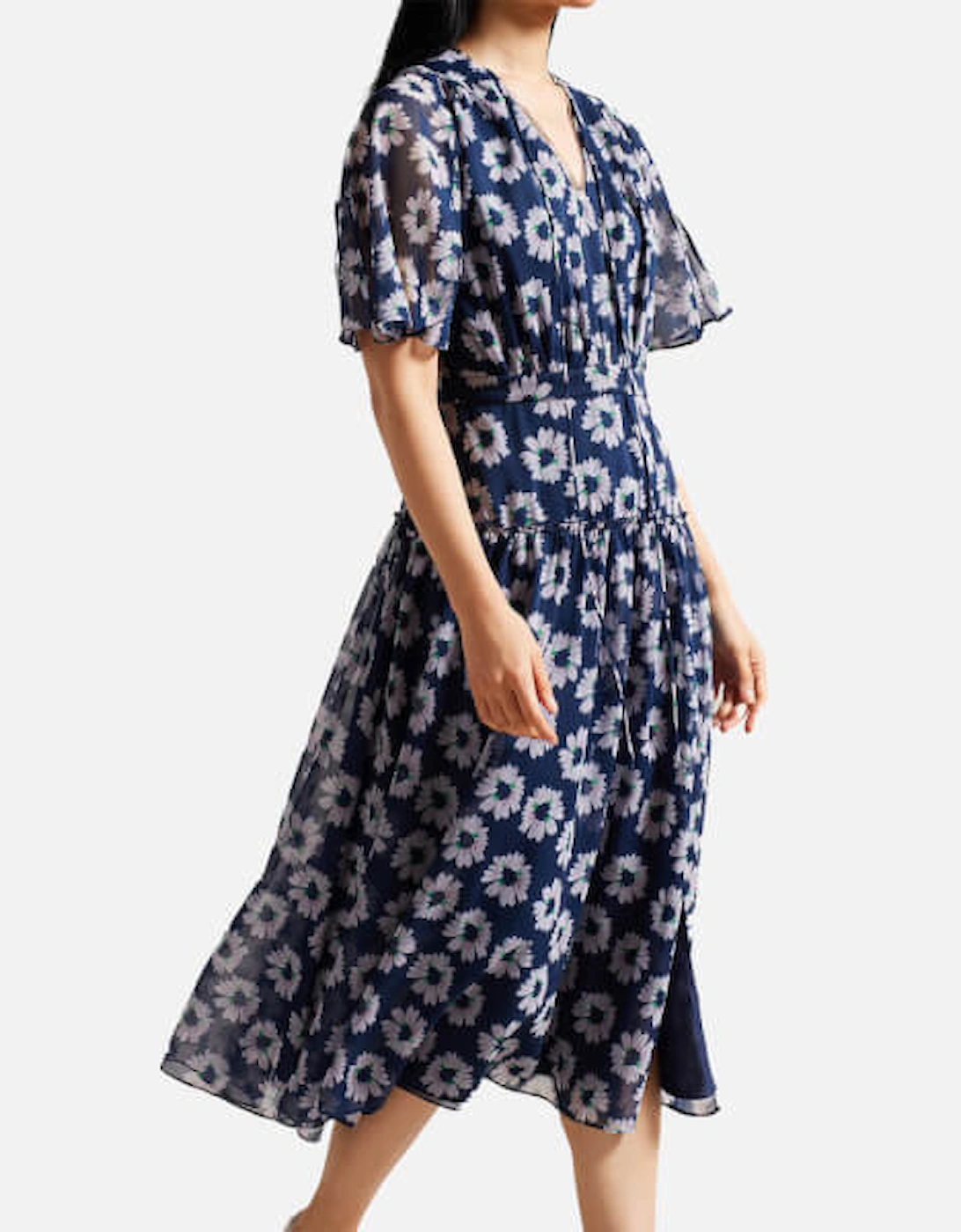 Marllee Floral Print Chiffon Midi Dress, 2 of 1