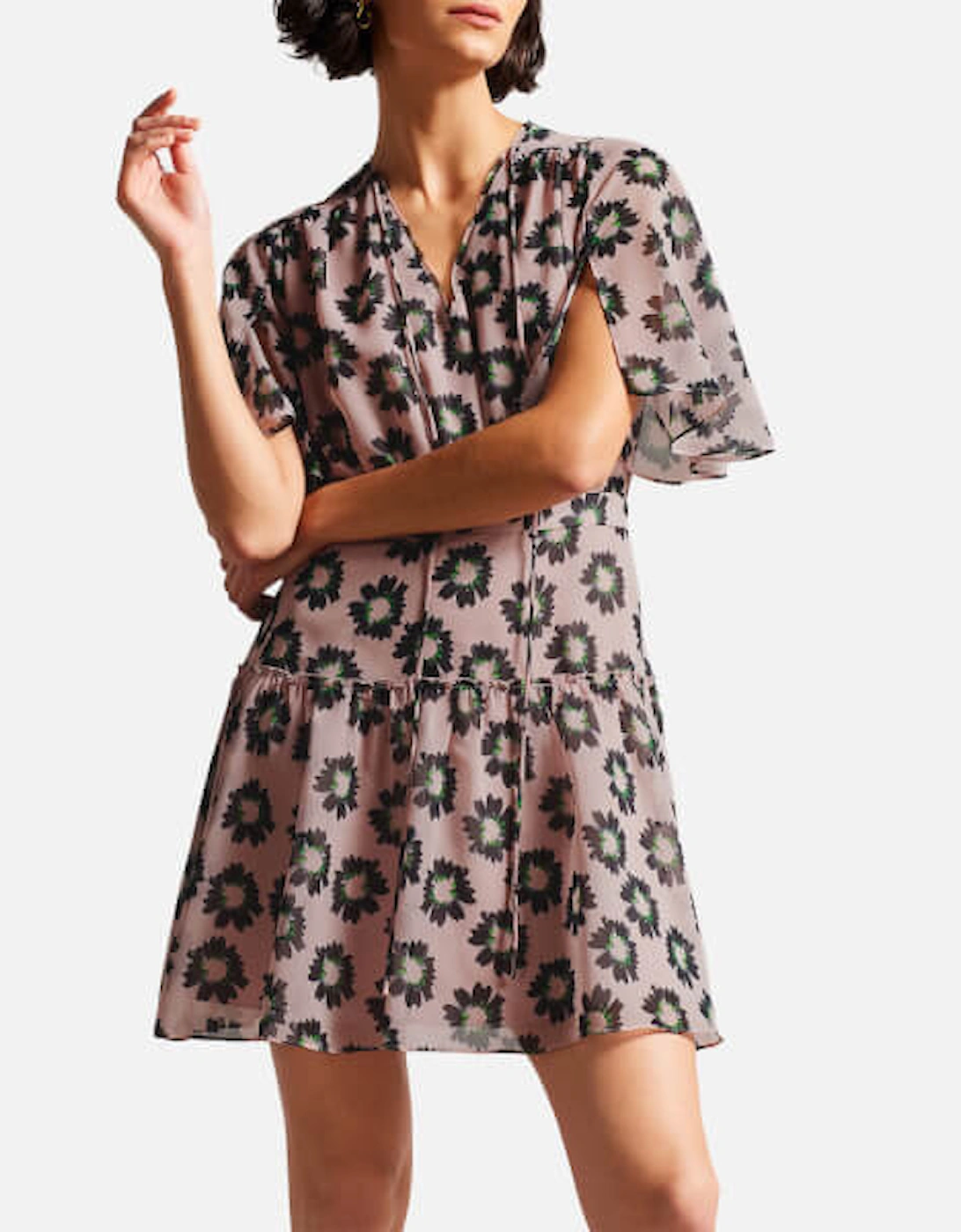 Lucieey Floral Print Chiffon Dress, 2 of 1