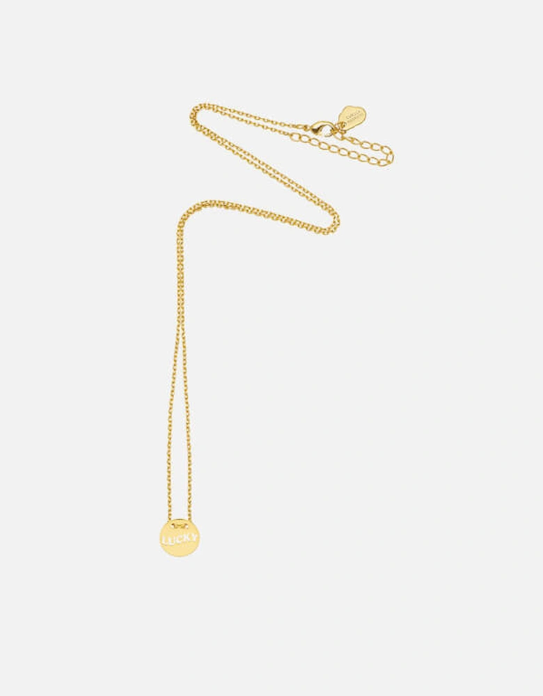 Gold-Plated Lucky Cut Out Disc Necklace