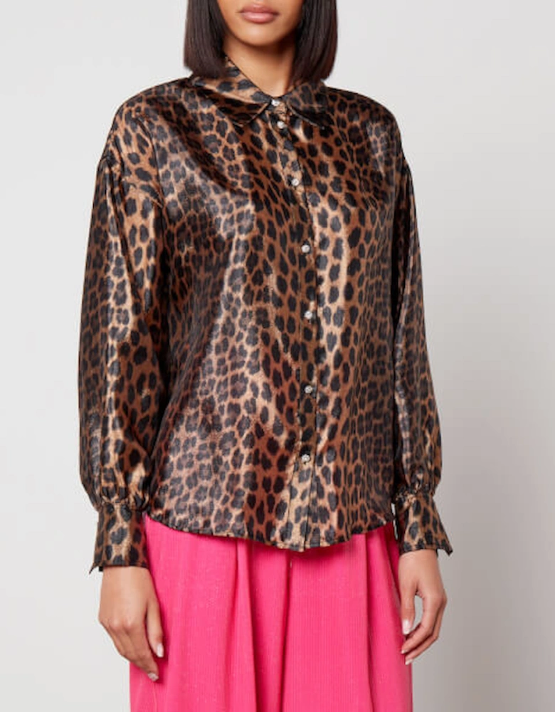 Gina Leopard-Print Satin Shirt
