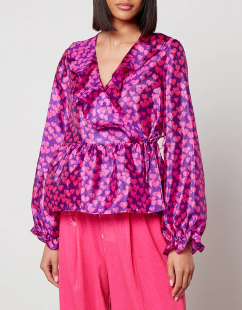 Monin Heart Print Satin Shirt