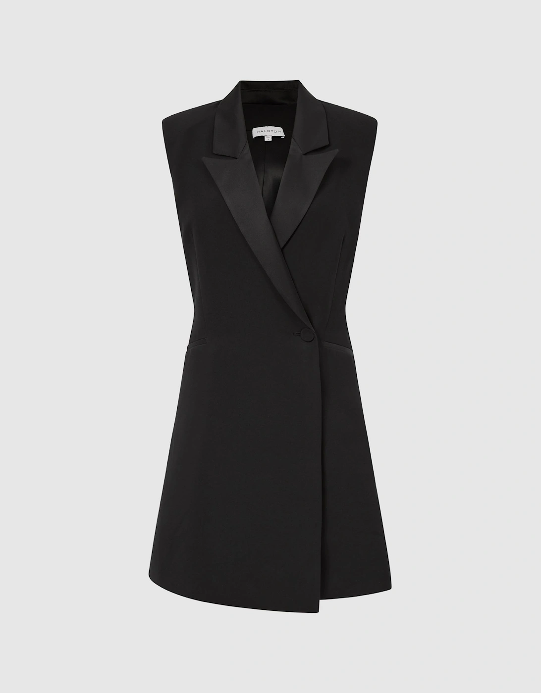 Halston Double Breasted Satin Lapel Dress, 2 of 1