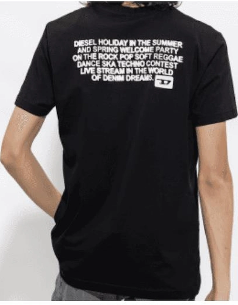 T-Diegor Graphic Text Print Cotton T-Shirt