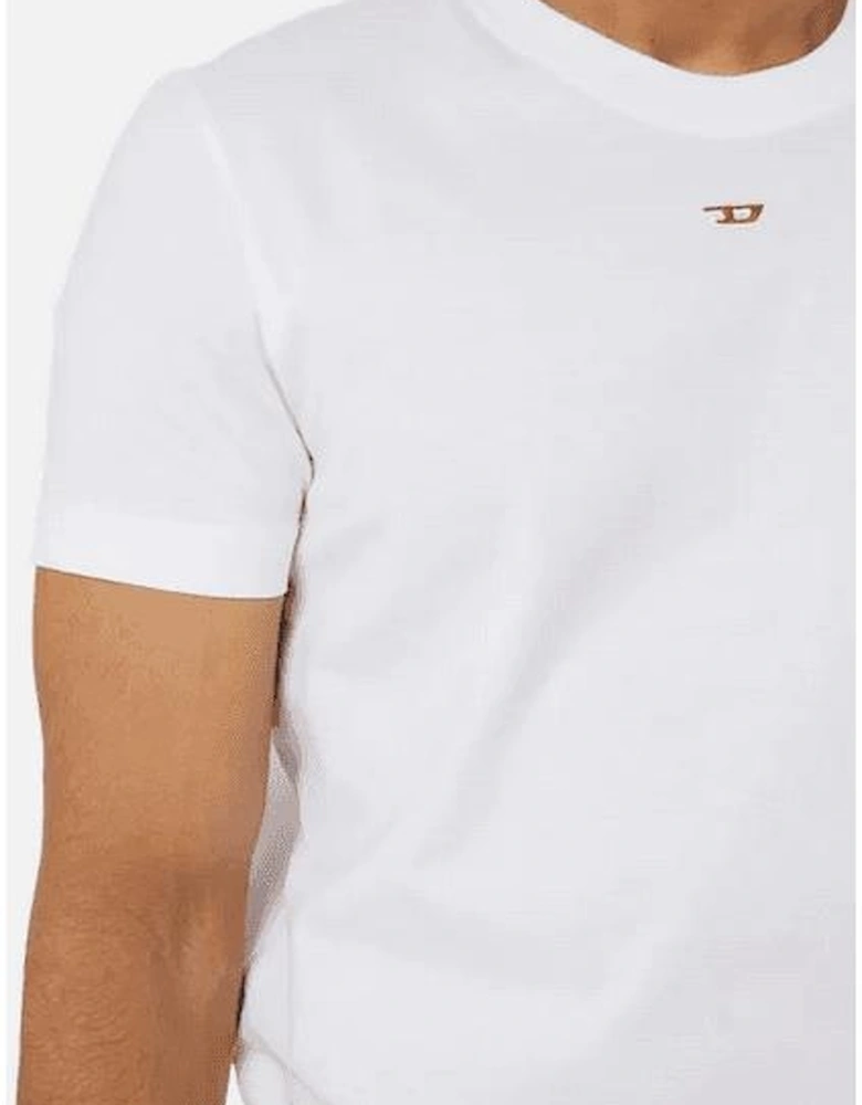 T-Diegor-D Embroidered Centre Logo Cotton White T-Shirt