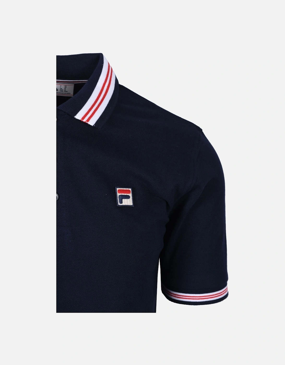 Vintage Faraz Tipped Rib Polo Shirt Navy