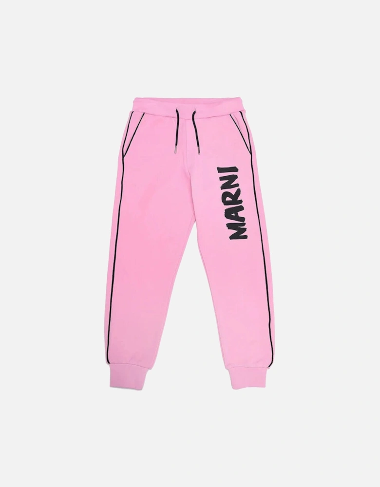 Girls Vertical Brush Logo Joggers Pink