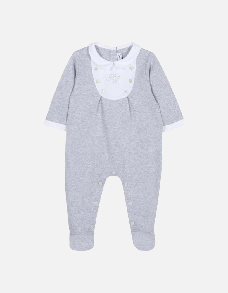 Boys Pale Grey Babygrow