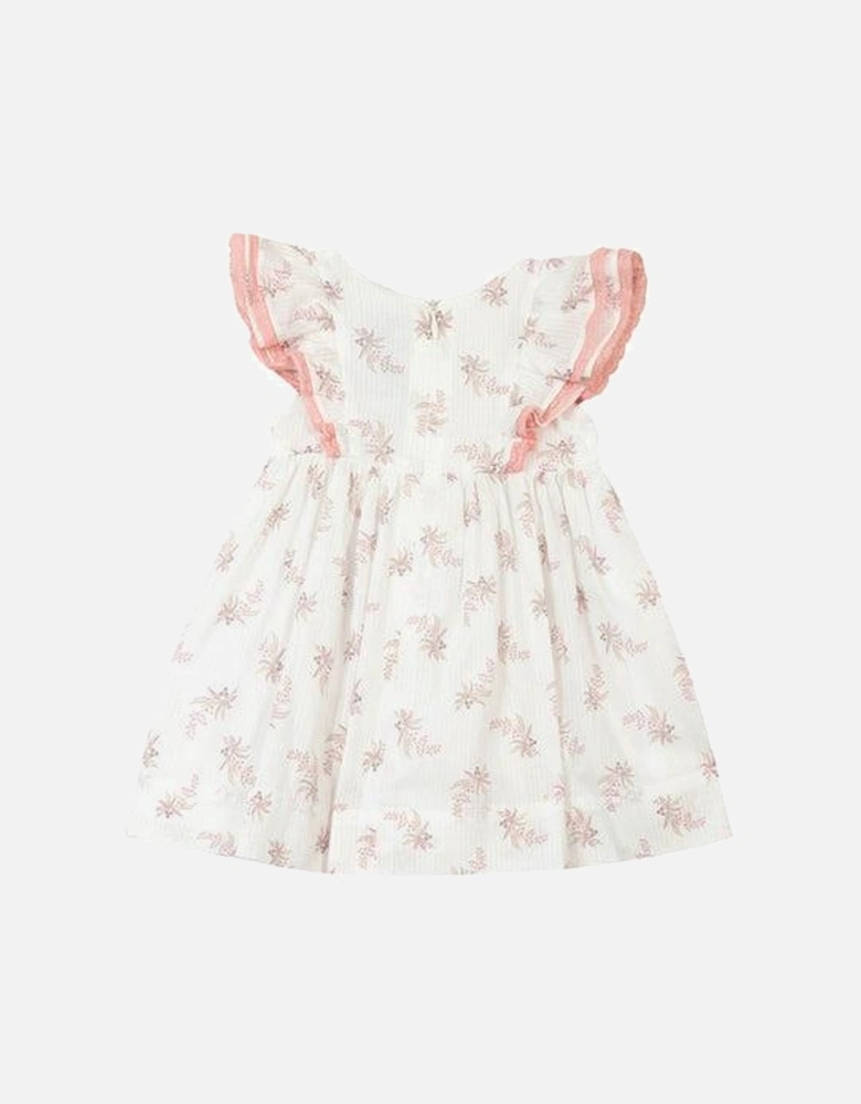 Girls Ivory Bouquet Print Dress