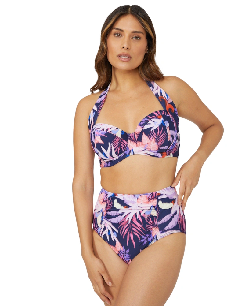 Womens/Ladies Arianna Palm Print Non-Padded Bikini Top