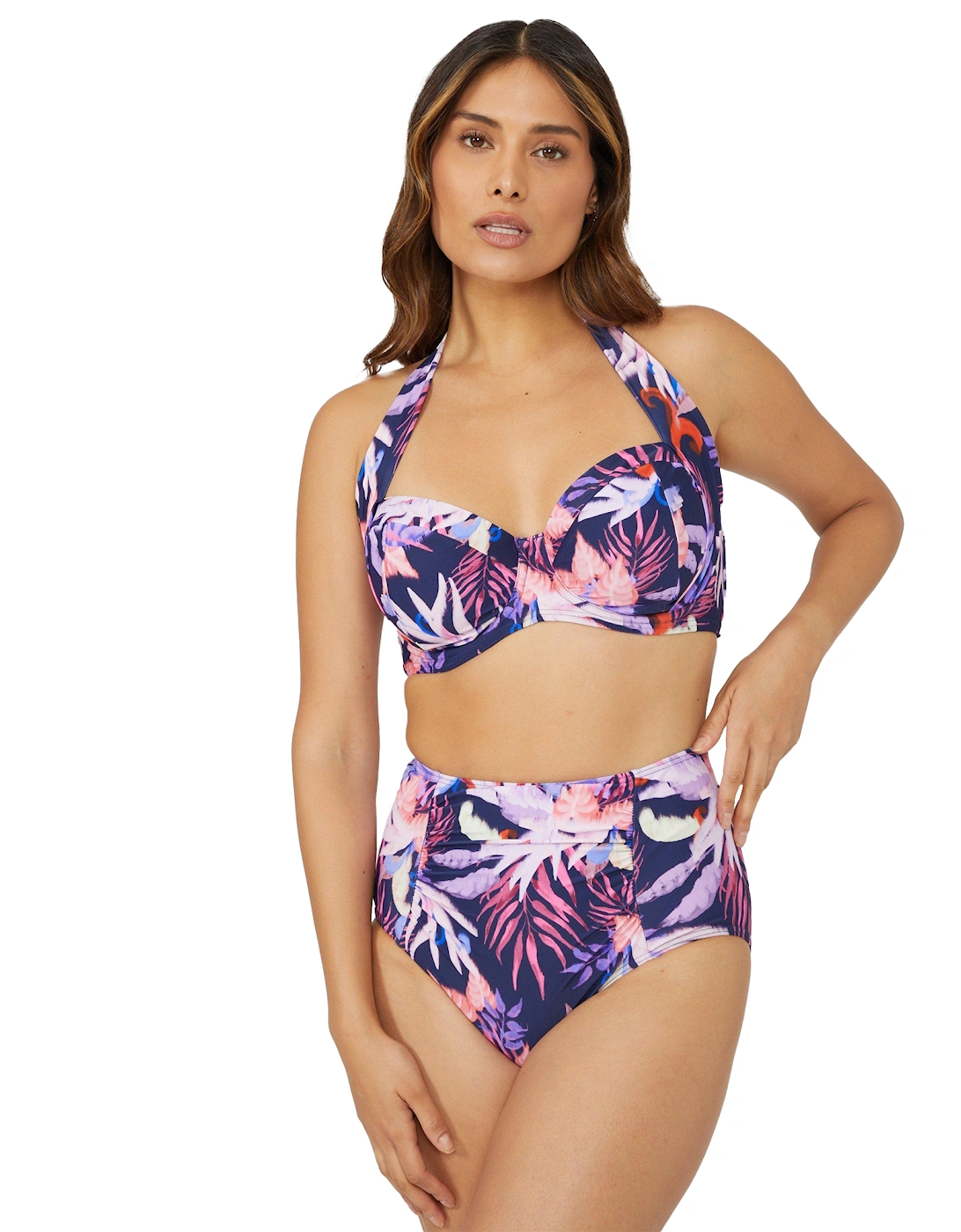 Womens/Ladies Arianna Palm Print Non-Padded Bikini Top, 2 of 1