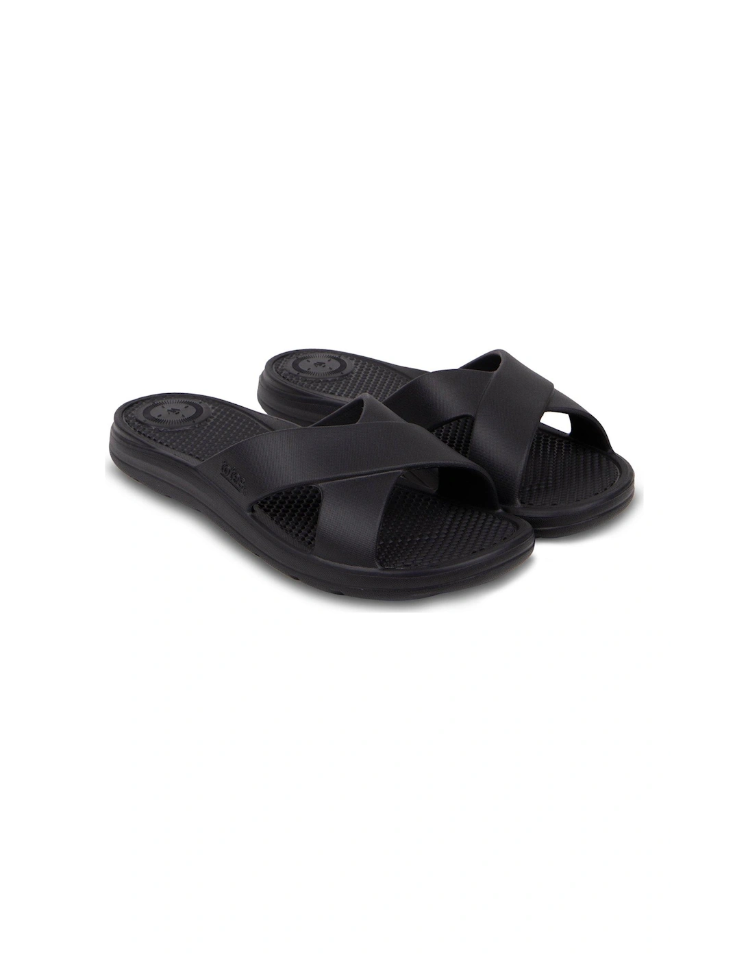 Ladies Solbounce Cross Slide Sandals - Black, 2 of 1