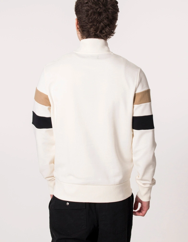 Quarter Zip Tipped Sleeve Sweatshirt