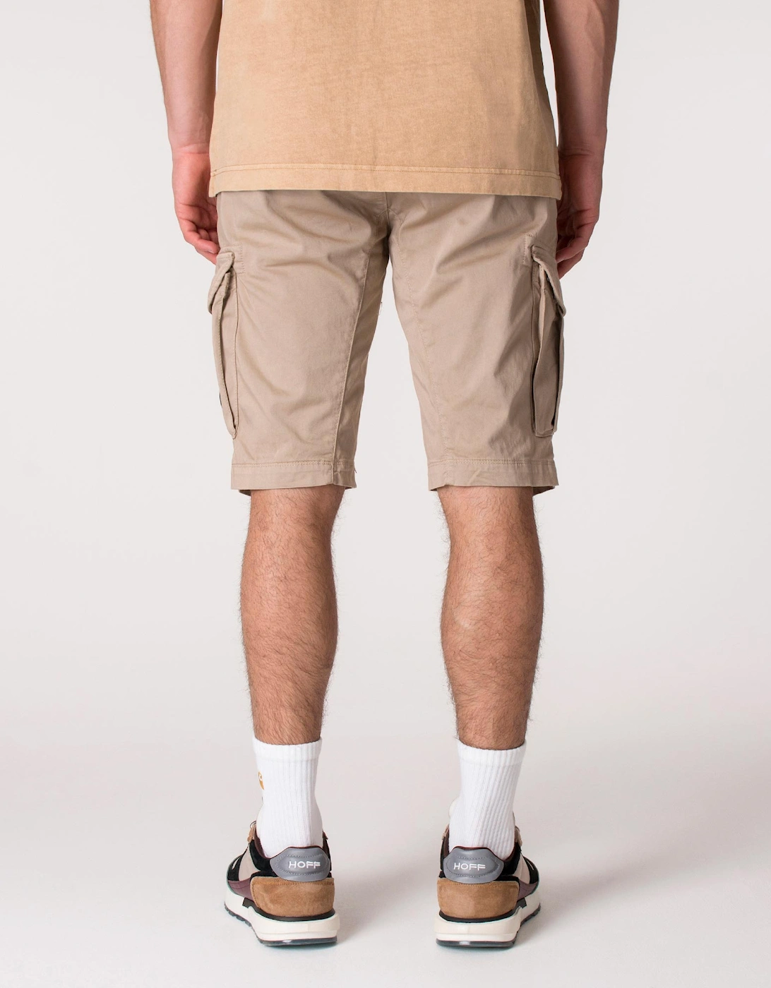 Regular Fit Stretch Sateen Cargo Shorts