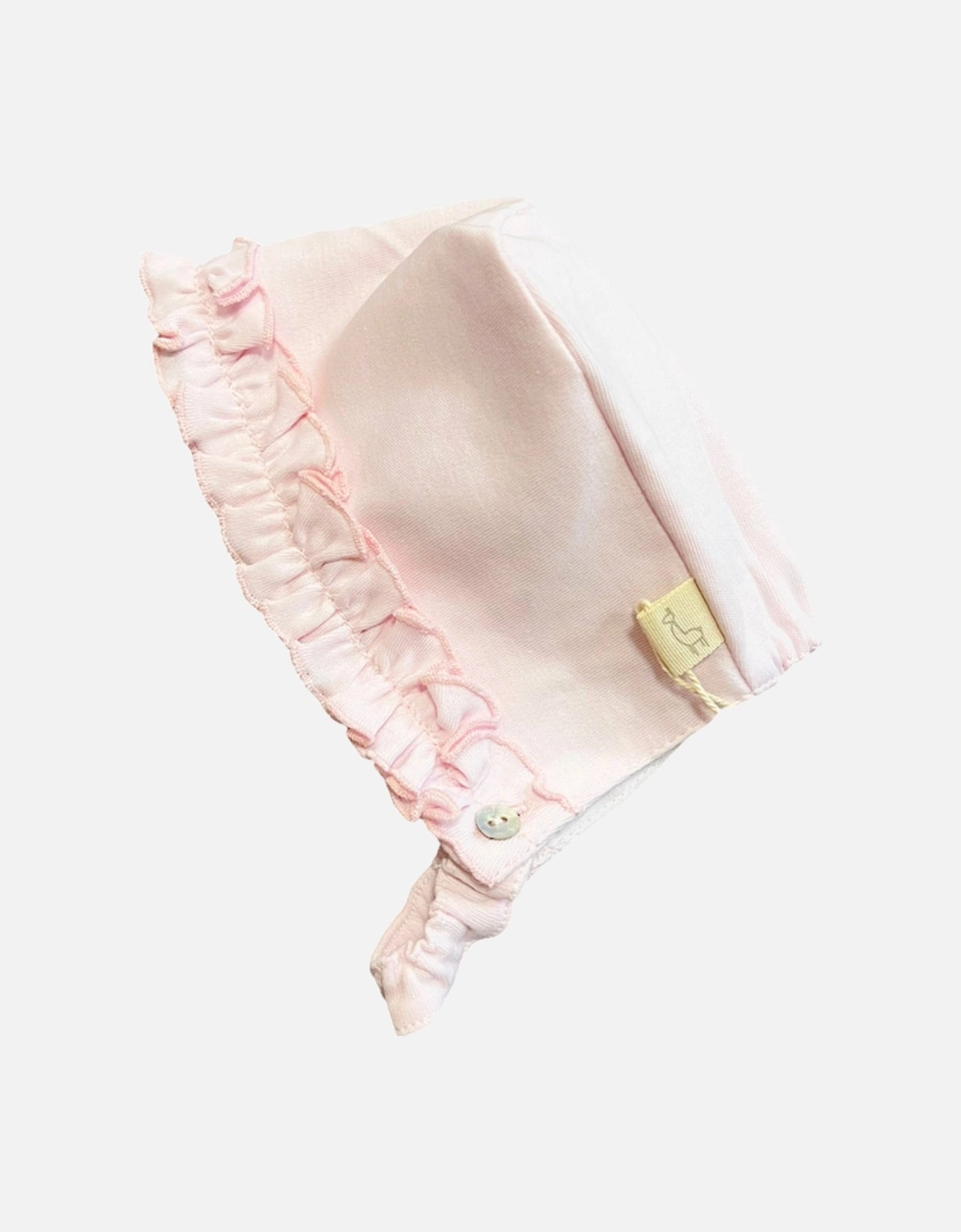 Pink Cotton Frill Button Bonnet, 3 of 2