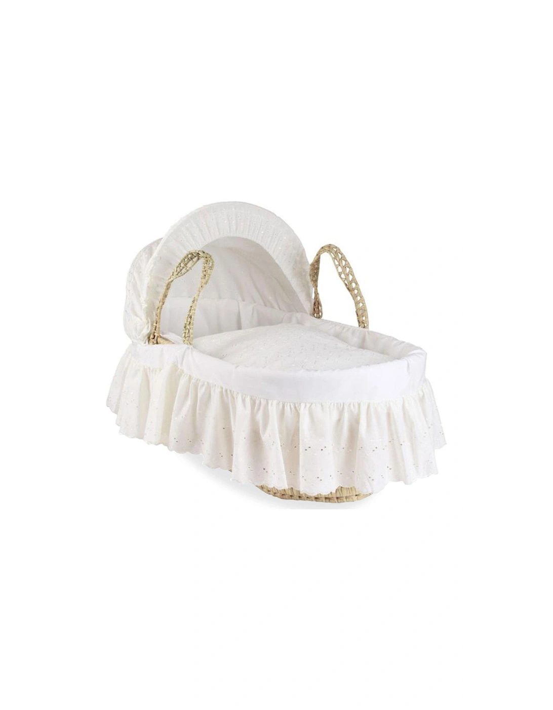 Broderie Anglaise Palm Moses Basket with Traditional Skirt, 3 of 2