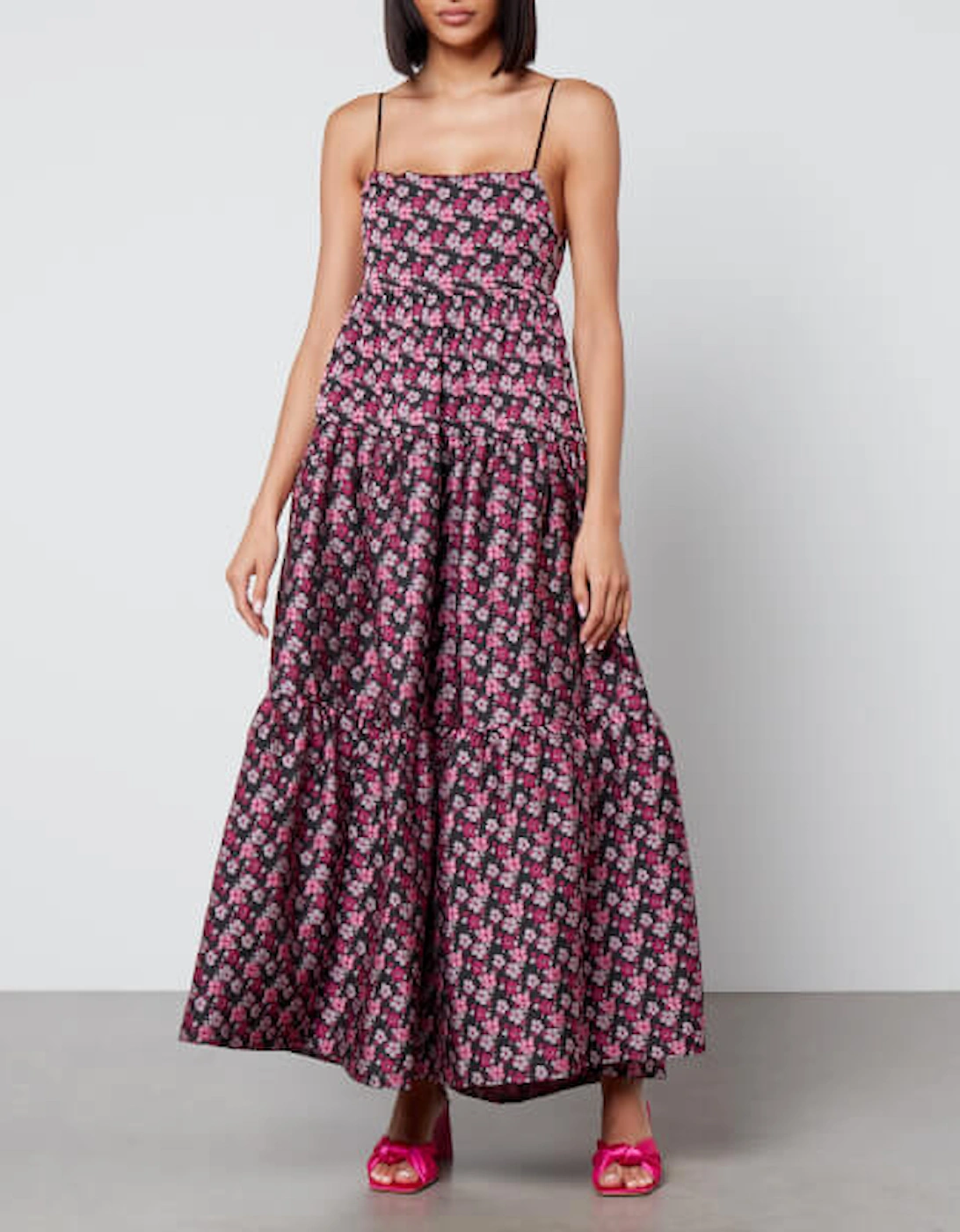 Glade Floral Satin-Jacquard Maxi Dress, 2 of 1