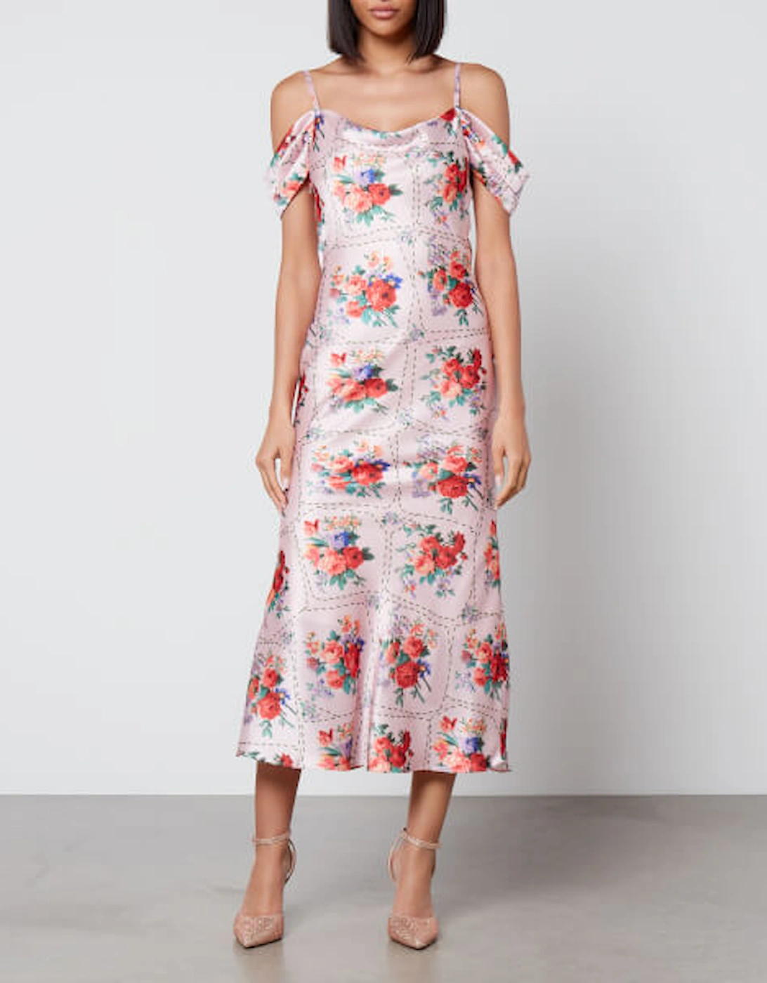 Hope & Ivy Valetta Floral-Print Satin Midi Dress, 2 of 1