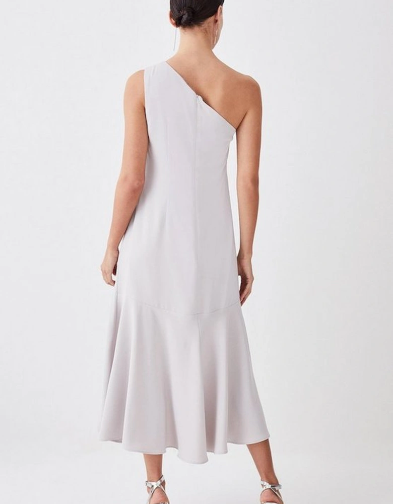 Tall One Shoulder Soft Tailored High Low Midi Dress