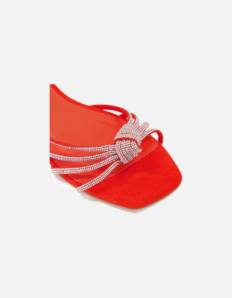 Ladies Nya - Diamante-Knot Flat Strappy Slingback Sandals