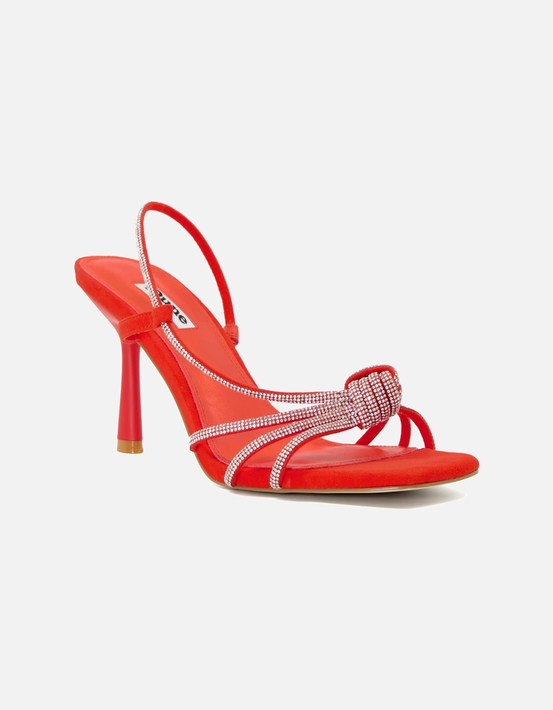 Ladies Meta - Diamante-Knot-Detail Heeled Sandals, 7 of 6