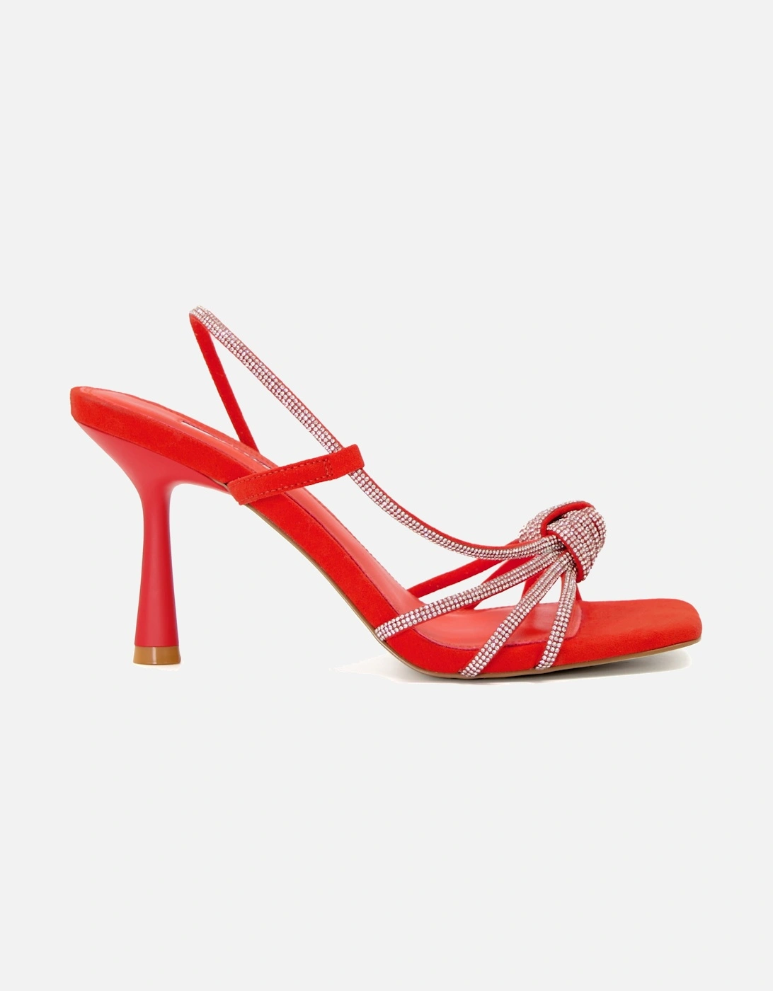 Ladies Meta - Diamante-Knot-Detail Heeled Sandals