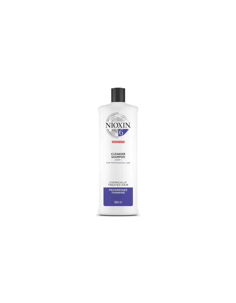 3-Part System 6 Cleanser Shampoo for Chemically Treated Hair with Progressed Thinning 1000ml