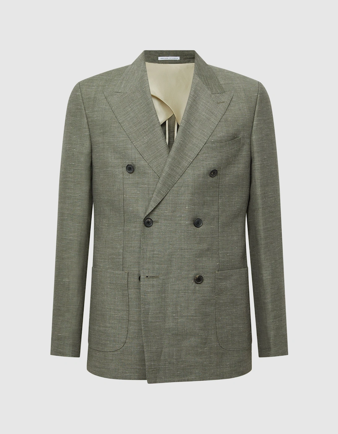 Slim Fit Double Breasted Wool-Linen Blazer, 2 of 1