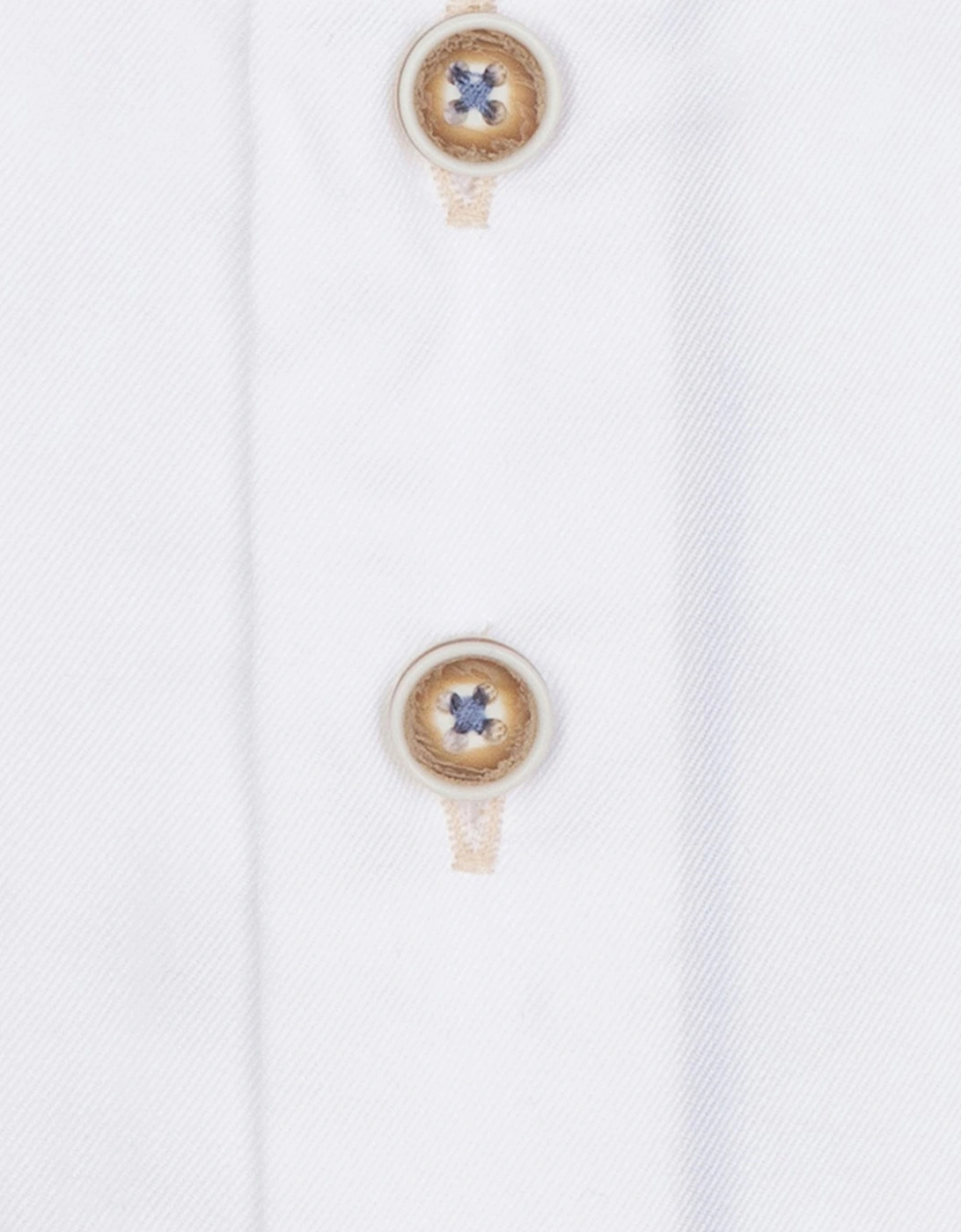 Hidden Button Down Collar Long Sleeved Shirt White
