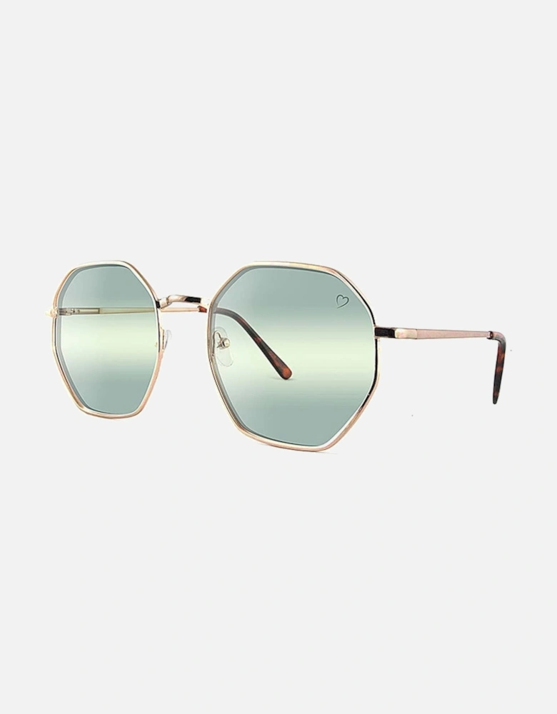 Metal 'Mustique' Angular Frame Sunglasses