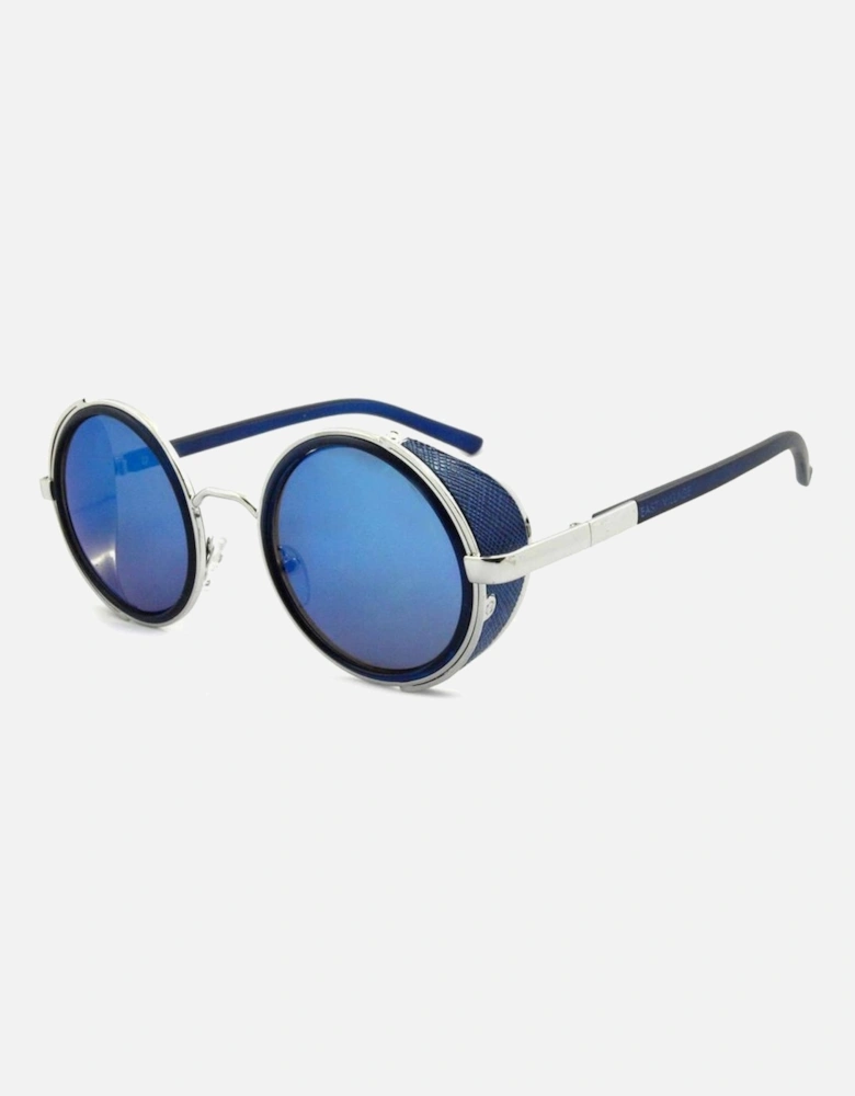 'Freeman' Round Sunglasses With Side Shield In Blue