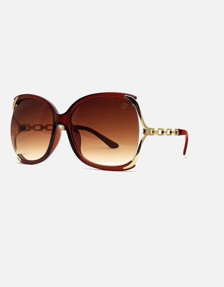 'Cherry' Oversized Sunglasses In Crystal Brown