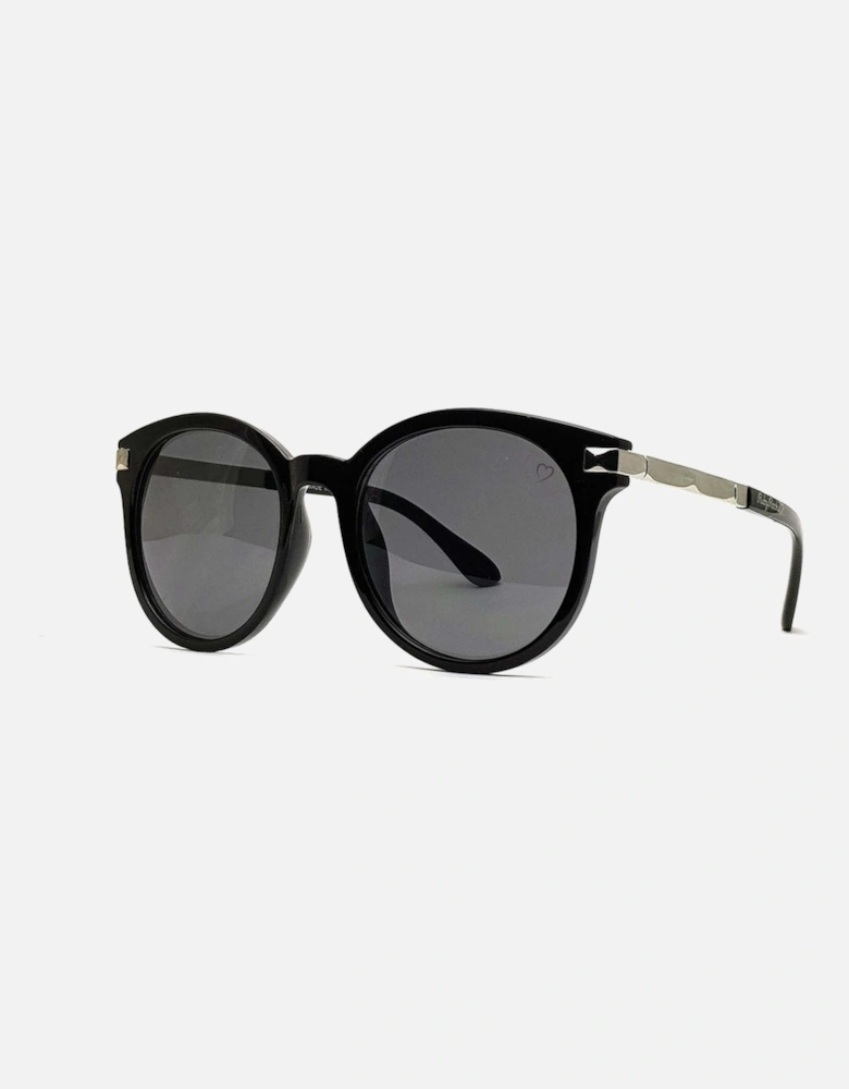 'Chloe Tegan' Round Sunglasses In Black