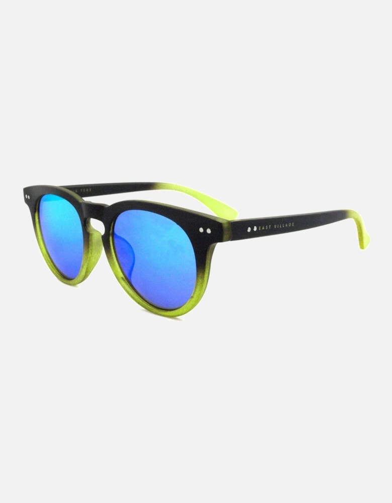 'Moon' Preppy Two-Tone Sunglasses In Black/Green