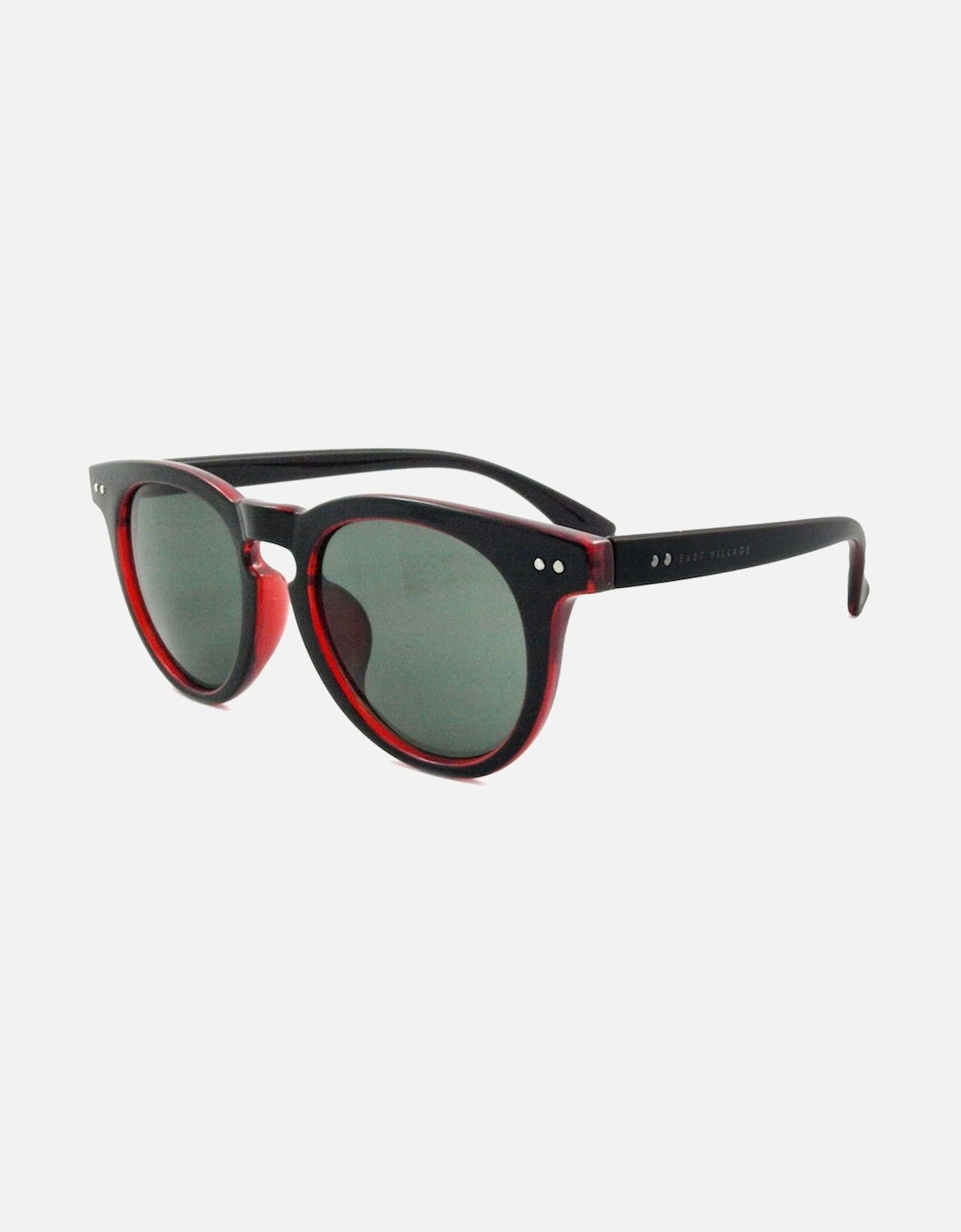 'Moon' Preppy Two-Tone Sunglasses In Black/Red, 2 of 1