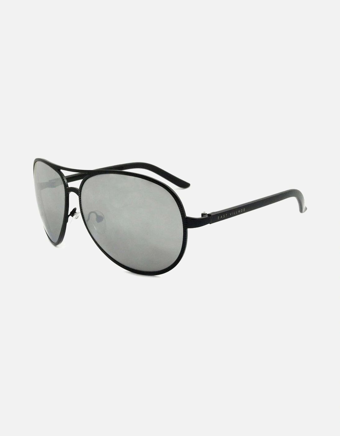 Beveled Edge 'Jagger' Aviator Sunglasses in Black, 2 of 1