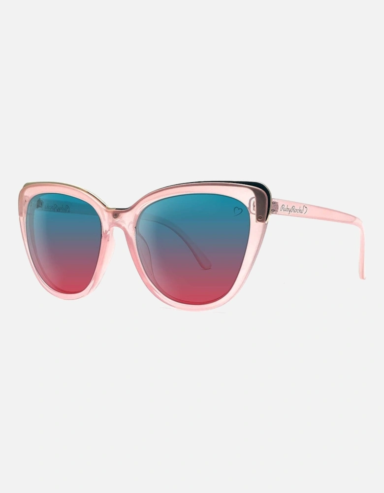 'Roseanne' Cateye Sunglasses In Crystal Pink