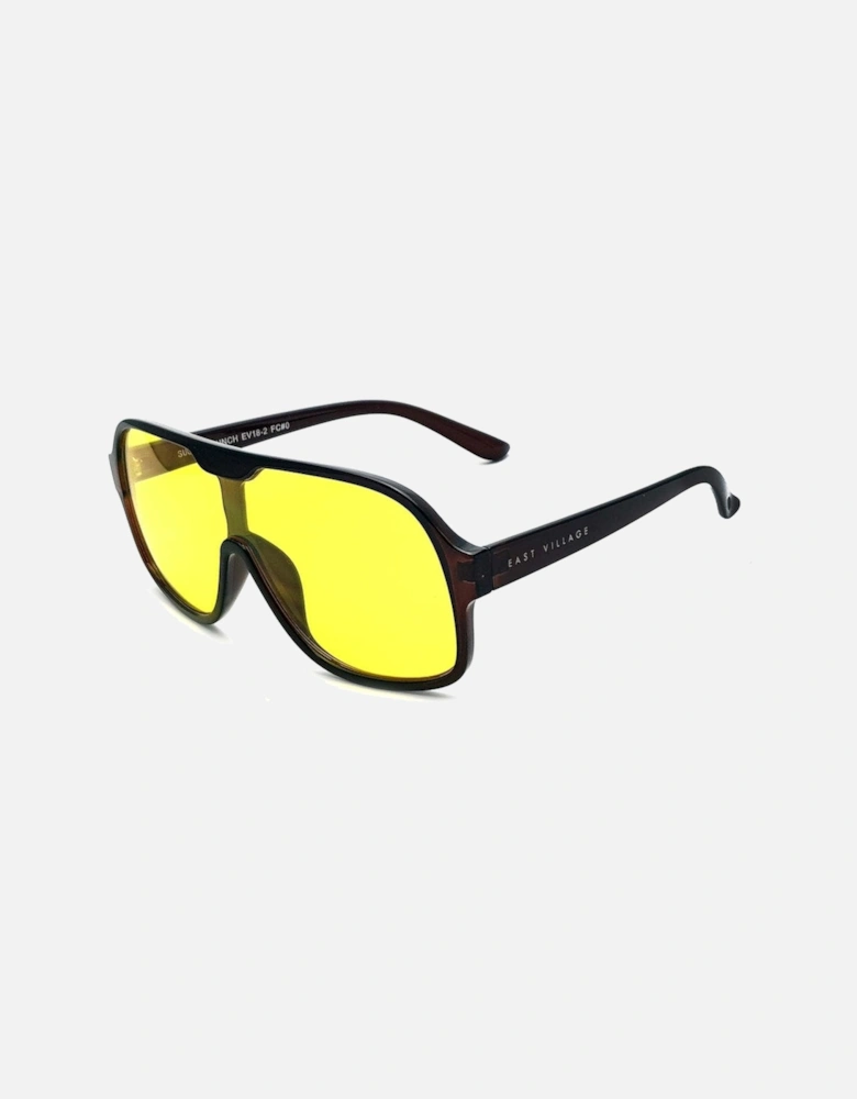 'Suckerpunch' Sunglasses Crystal Brown With Yellow Lens