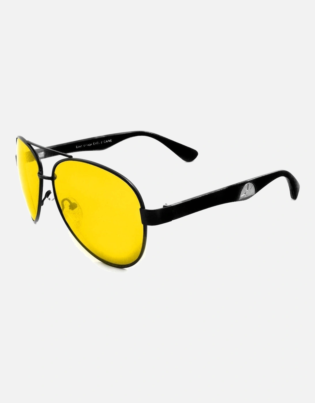 Metal Frame 'Caine' Aviator Sunglasses in Matt Black, 2 of 1