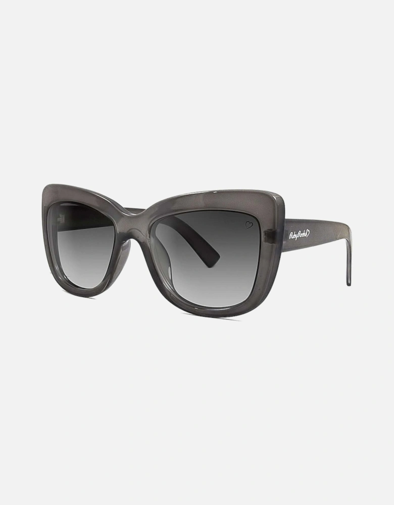 Crystal 'Cannes' Grey Angled Cateye Sunglasses
