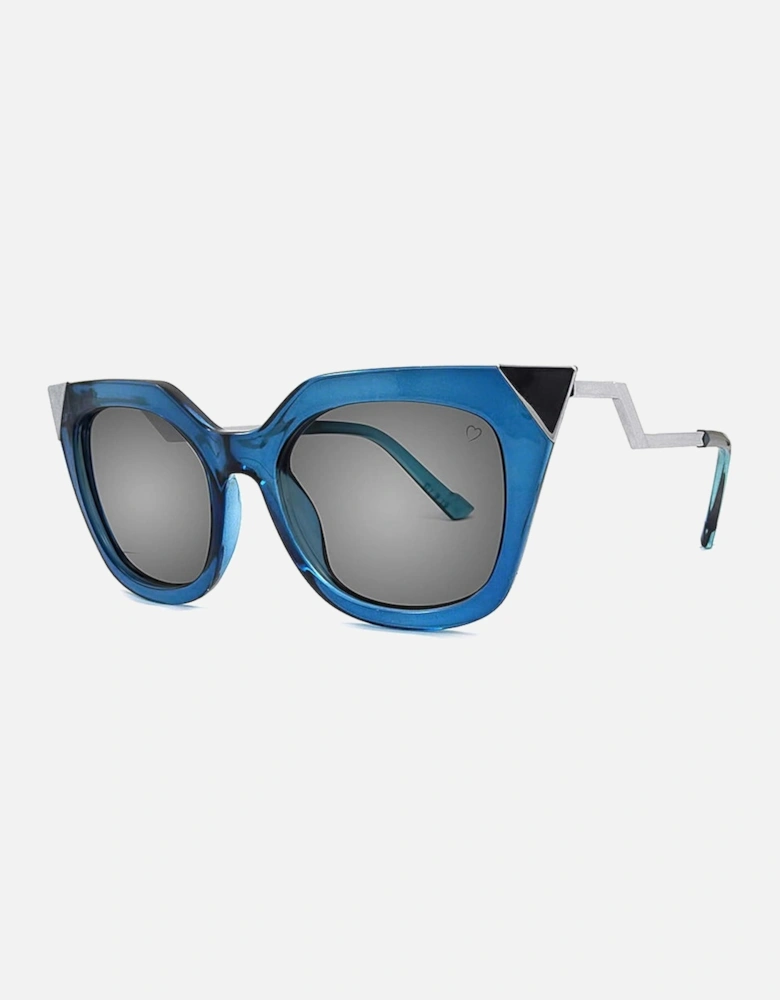 Metal Tip And Angled Temple 'Mykonos' Sunglasses In Blue