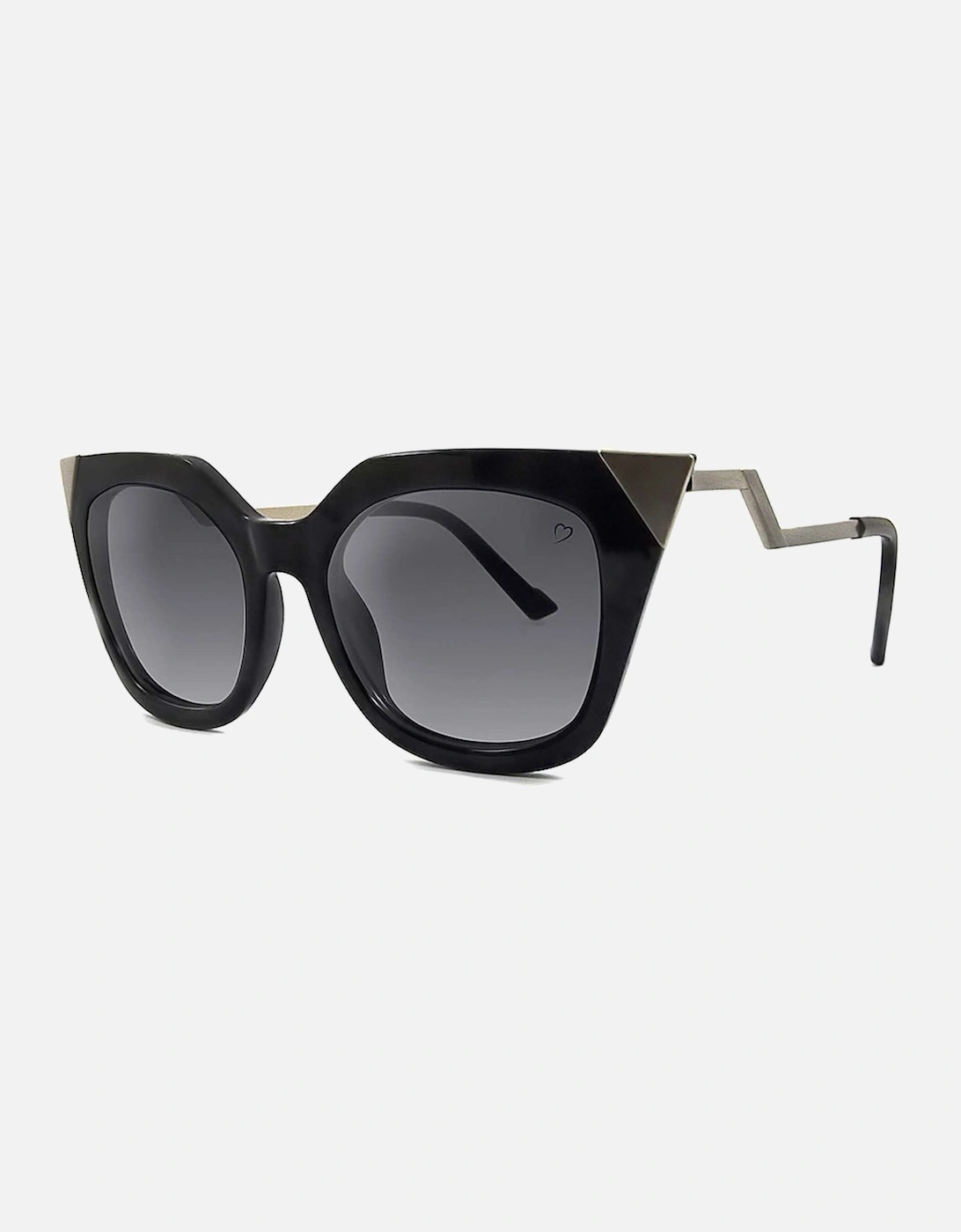 Metal Tip And Angled Temple 'Mykonos' Sunglasses In Black, 2 of 1