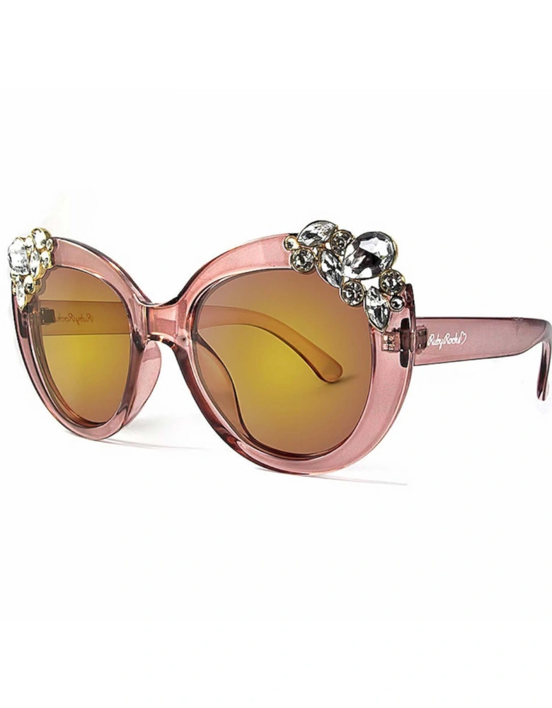 Ladies 'Dubai' Gem Detail Sunglasses In Crystal Pink