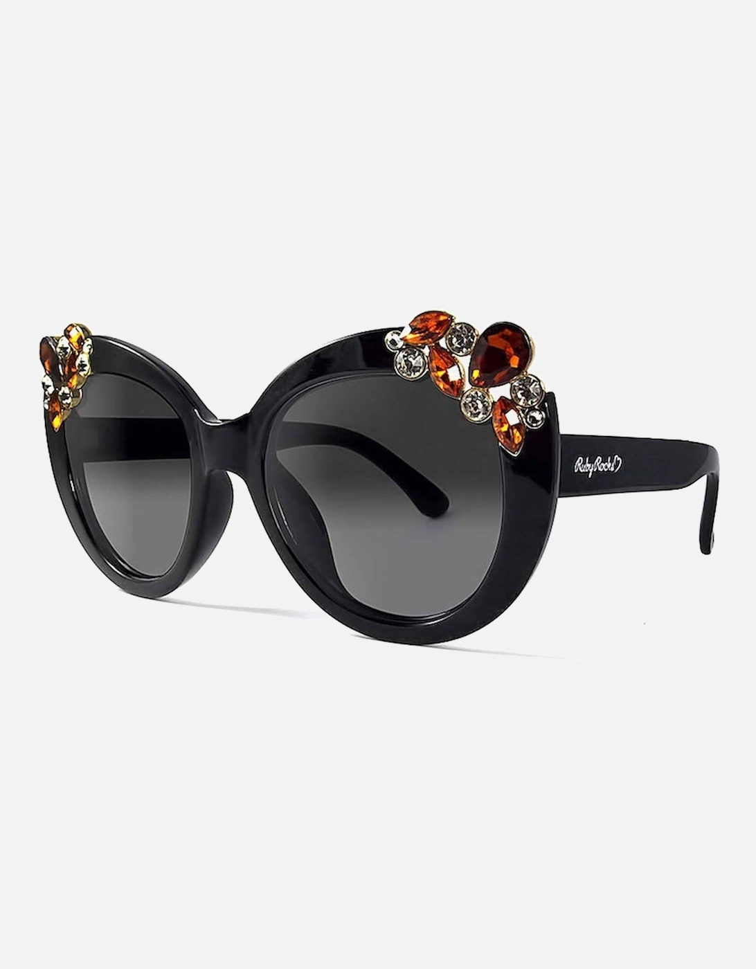 Ladies 'Dubai' Gem Detail Sunglasses In Black, 2 of 1